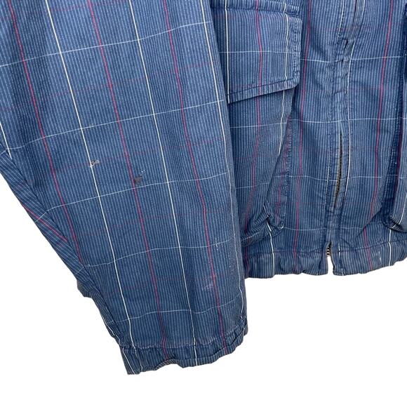 Tommy Hilfiger Vintage Zip Up Jacket Hooded Blue Red Plaid Lined Coat Size Small - Picture 5 of 12
